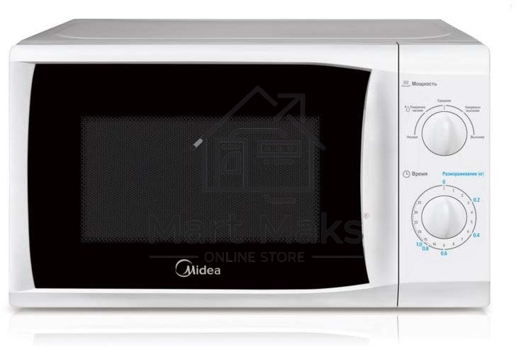 Микроволновая печь Midea MM720CFB белый, 20 л, 700 Вт, переключатели - поворотный механизм