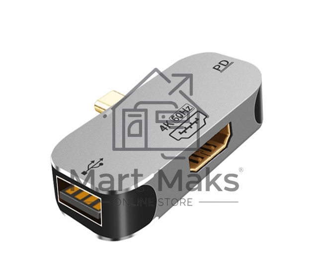 Адаптер Type C на HDMI + USB + PD