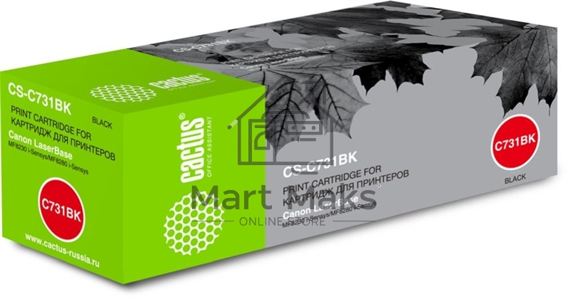 Картридж лазерный Cactus CS-C731BK черный (1600 стр.) для Canon LaserBase MF8230 i-Sensys/MF8280 i-Sensys