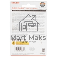 Флешка USB Sandisk CZ410 Shift Ultra (SDCZ410-256G-G46), 256Gb, USB 3.2, R/W 100/45, черный