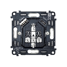 Механизм электрической розетки 2USB A+C 20W (быстрая зарядка) с/з на винтовых зажимах QUANT VM160