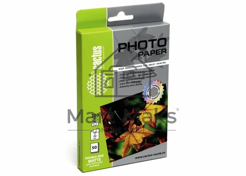 Фотобумага Cactus CS-MA622050DS матовая двусторонняя A6 220 г/м2 50 листов