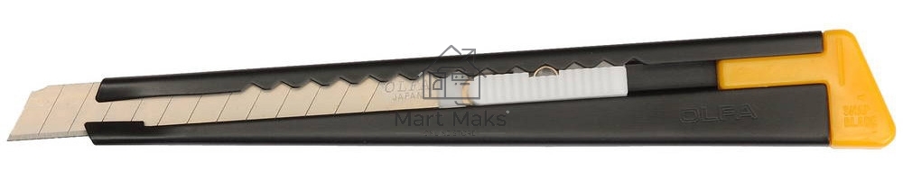Канцелярский нож OLFA OL-180-BLACK нерж.сталь серебристый 0.9см