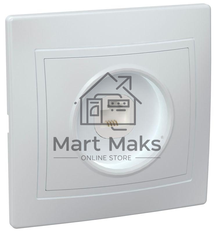 Розетка телефонная 1-м СП Кварта РТ10-КБ IP20 белый ИЭК ETK10-K01-DM