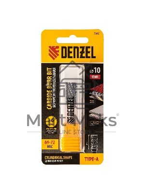 Борфреза по металлу твердосплавная, цилиндрическая, тип-А, 10 мм Denzel