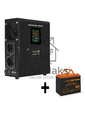 Комплект ИБП EX295996RUS + батарея 75Aч EX285653RUS 1шт (инвертор, синус, для котла, настенный) ExeGate FineSine SX-800.LCD.AVR.2SH <800VA/500W, чистая синусоида, цветной LCD-дисплей, AVR, 2*Schuko, линейно-интерактивный, крепление настенное/универсальное