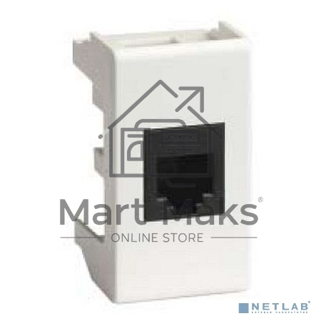 Компьютерная розетка Viva RJ-45 кат.6, экранированная (8P8C, Hyperline, Dual IDC), белая, 1 модуль
