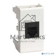 Компьютерная розетка Viva RJ-45 кат.6, экранированная (8P8C, Hyperline, Dual IDC), белая, 1 модуль
