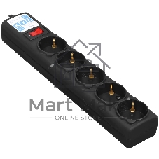 Сетевой фильтр Powercube SPG5-10M 10 м, 5 розеток, черный, коробка