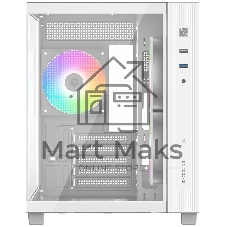 Корпус Case ID-Cooling VIEW 500 ARGB White mATX/win TG/3 fans/Gen2 Type C/CPU 162mm/GPU 407mm/no PSU