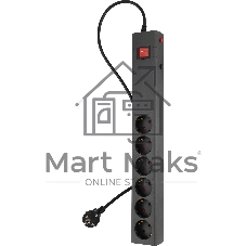 Сетевой фильтр Buro 600SE-3-B 3м (6 розеток) черный (коробка)