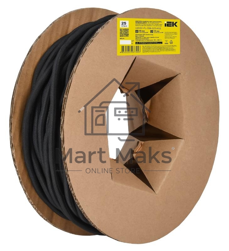 Оплетка кабельная IEK UBS30-PL-1314-025-K02. 13-14мм. 25м. самосворачивающаяся. черная