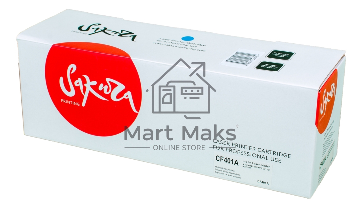 Картридж лазерный Sakura CF401A для HP Color LaserJet Pro M252n/M252dn/MFP277dw/277n, синий, 1400 к.