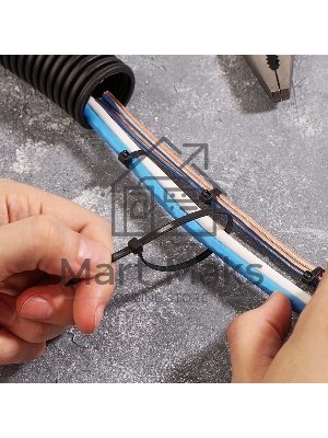 Хомут-стяжкa нейлоновая с тройным замком Rexant 200x3,6 мм, черная, упаковка 100 шт.