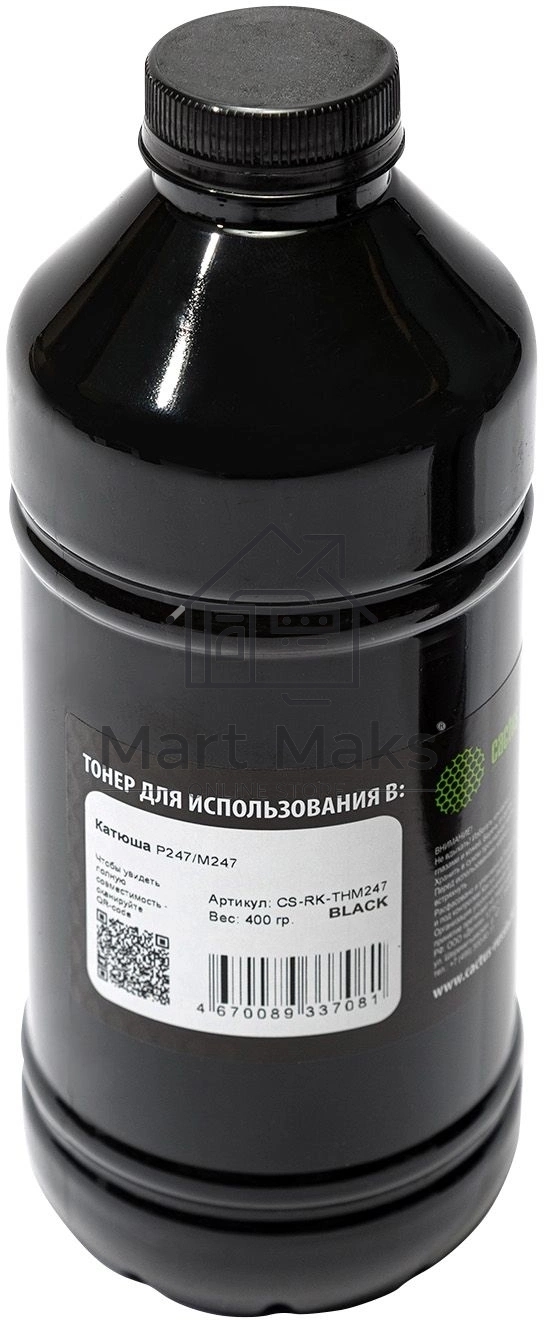 Тонер Cactus CS-RK-THМ247 черный флакон 400гр. (в компл.:чип) для принтера Катюша Р247/М247