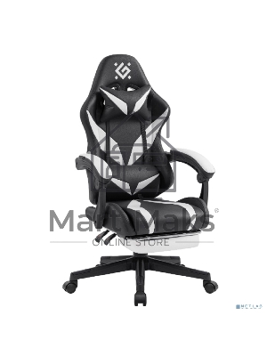 Кресло игровое Defender Aspect черный/белый, класс 4, PU, подножка