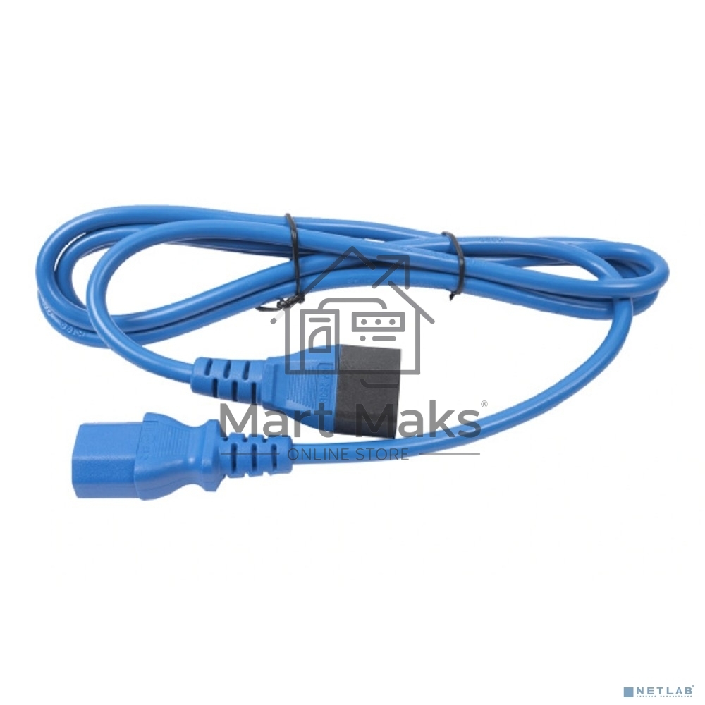 Кабель питания Filum ПВС-АП 3x1.0 С13 - C14, 220/250В, 10А, синий, 1.8м