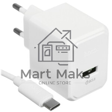 Зарядное устройство Hoco 18Вт, 3А, QC3.0, 1xUSB + кабель USB/Type-C, CS12A, белый, блистер
