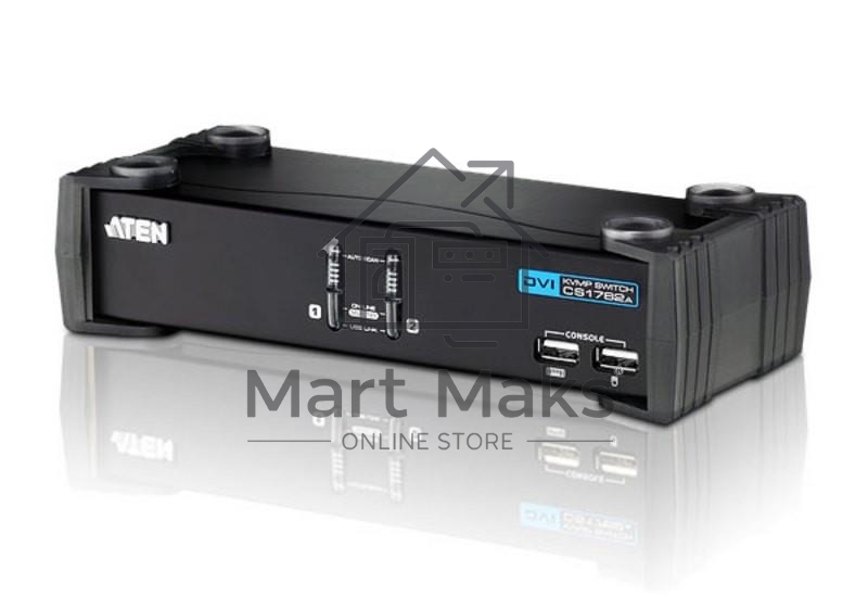Переключатель электронный CUBIQ 2 PORT USB 2.0 DVI KVMP SWITCH