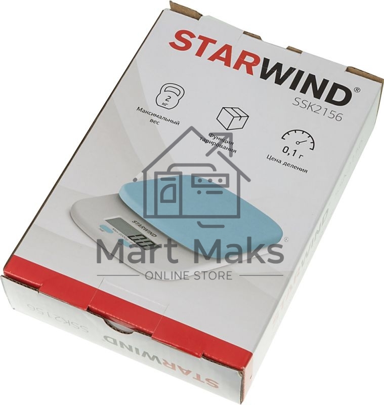 Весы кухонные Starwind SSK2156 макс.вес:2кг голубой