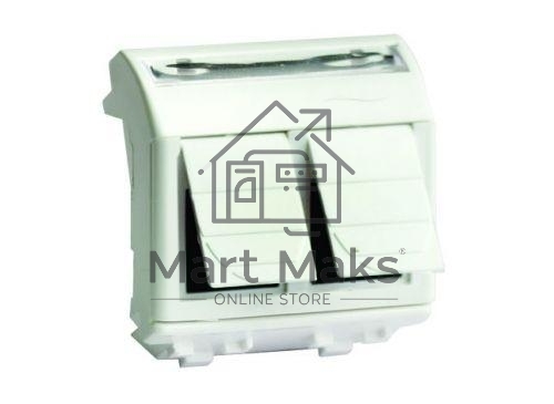 Ком.роз. двойная R J 45 кат.5e, Brava, белая, 2мод