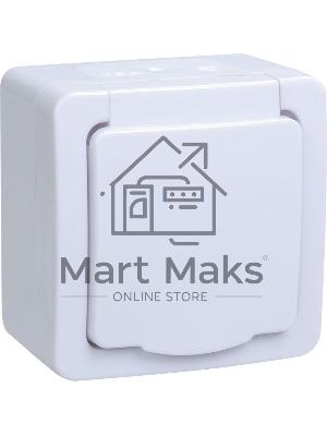 Розетка одноместная Iek ERMP12-K01-16-54-EC РСб20-3-ГПБб роз.1м с з/к о/у IP54 (цвет крышки:белый) ГЕРМЕС PLUS