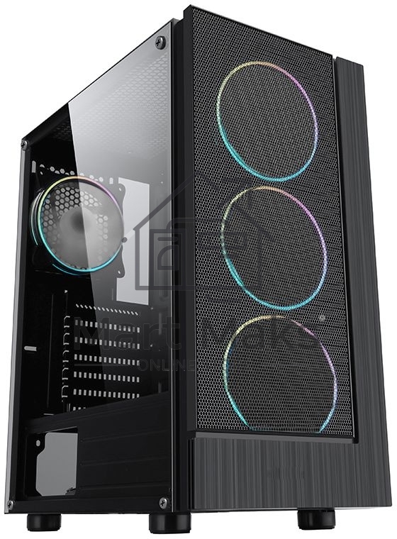Компьютерный корпус AeroCool / Formula F-33RGB черный без БП ATX 3x120mm 2xUSB2.0 1xUSB3.0 audio bott PSU