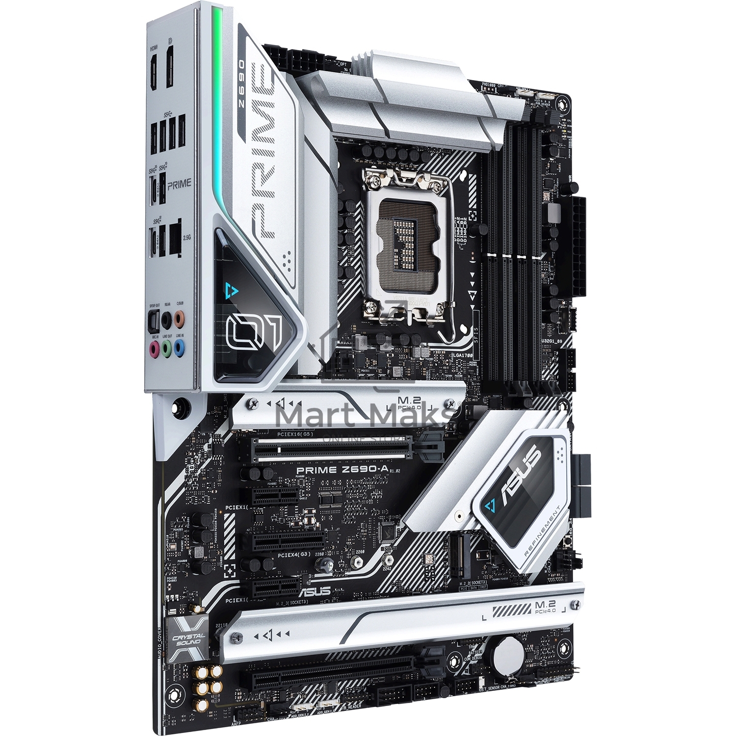 Материнская плата ASUS PRIME Z690-A, LGA1700, Z690, 4*DDR5, HDMI+DP, CrossFireX, SATA3 + RAID, Audio, Gb LAN, USB 3.2, COM*1 header (w/o cable), ATX ; 90MB18L0-M0EAY0