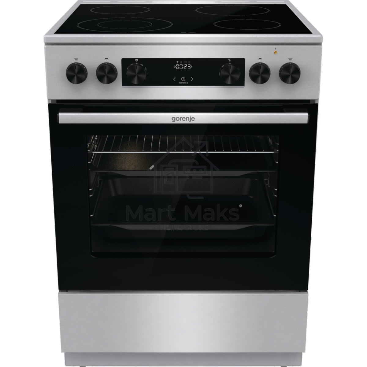 Плита электрическая Gorenje GECS6C70XC серебристый, конфорок 4 электрических, духовка 71 л, 60 см x 85 см x 60 см