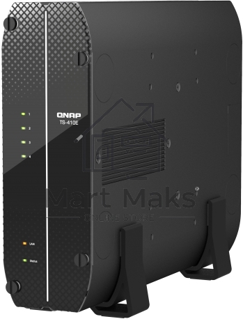 Сетевое хранилище SMB QNAP TS-410E-8G NAS fanless 4 2.5 SSD trays. Intel Celeron J6412 4-core 2.0-2.6 GHz, 8 GB RAM (max), 2x2.5 GbE, 4xUSB 3.2 Gen 2 (10Gbps),1xHDMI