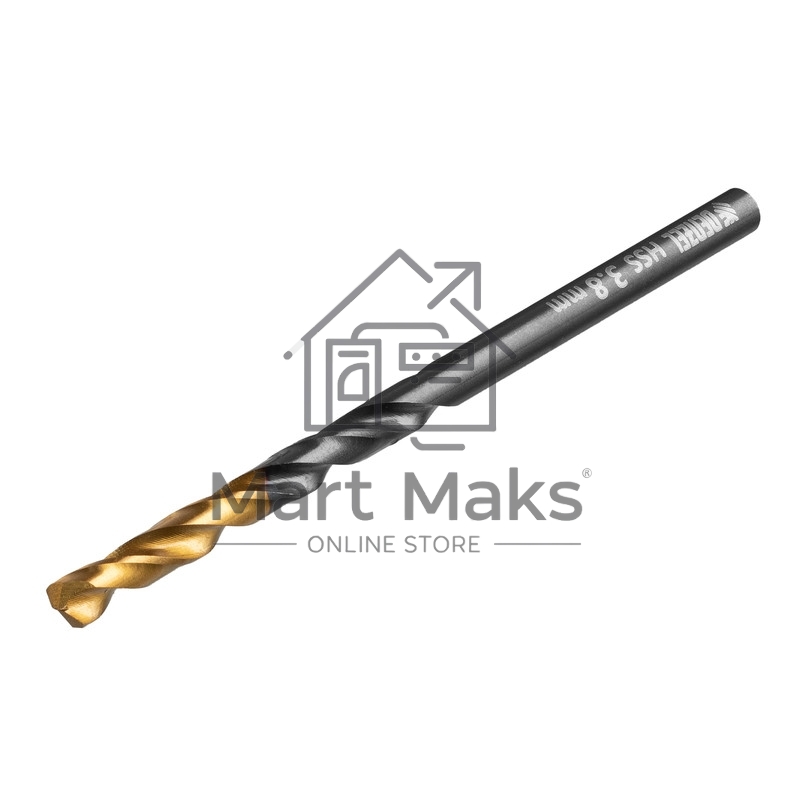 Сверло по металлу, 3,8 мм, HSS-Tin, Golden Tip, 10 шт. Denzel