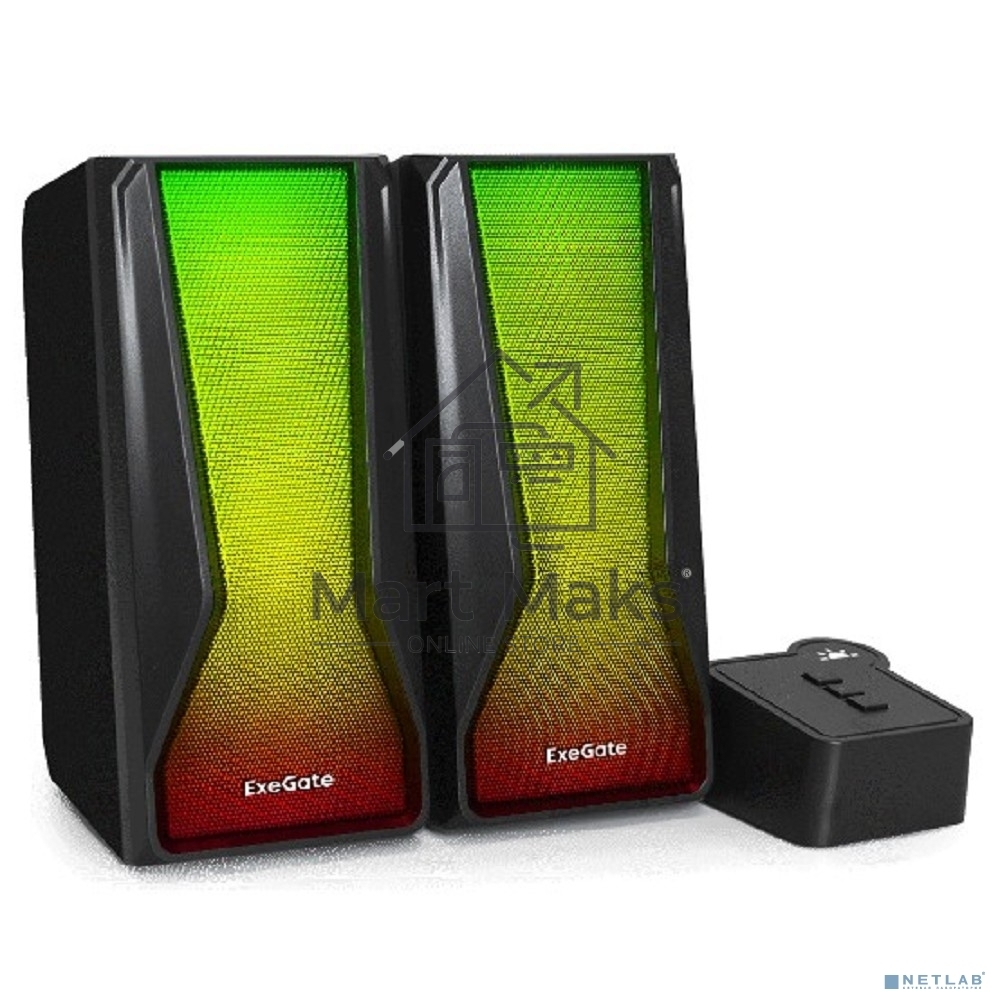 Акустическая система 2.0 ExeGate EX289687RUS Accord 230 (питание USB,Bluetooth, 2х3Вт (6Вт RMS), 60-20000Гц,  черный, RGB подсветка)