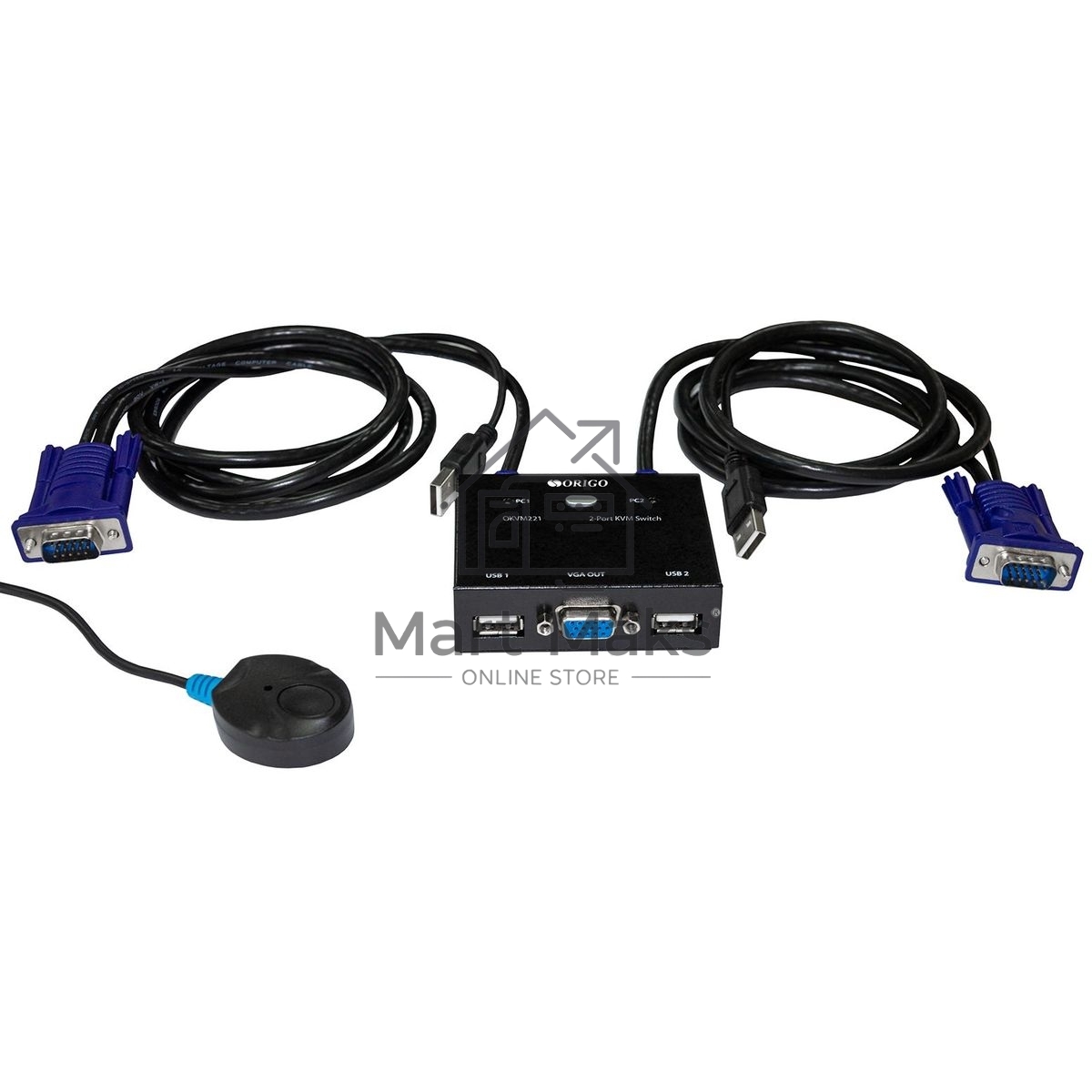 Переключатель KVM 2-портовый ORIGO OKVM221/A1A с портами VGA и USB