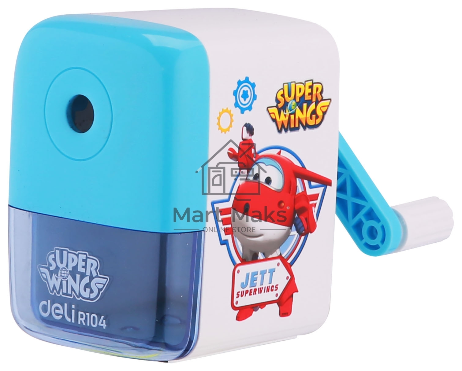 Точилка для карандашей механическая Deli ER10409 Super Wings, 1 отверстие, пластик, ассорти