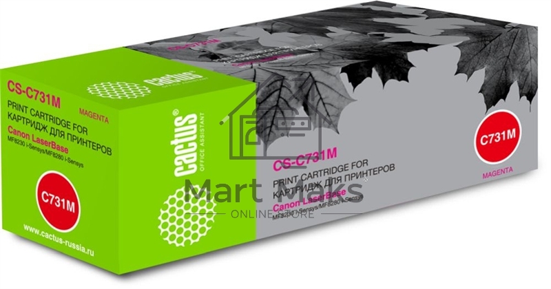 Картридж лазерный Cactus CS-C731M пурпурный (1800 стр.) для Canon LaserBase MF8230 i-Sensys/MF8280 i-Sensys
