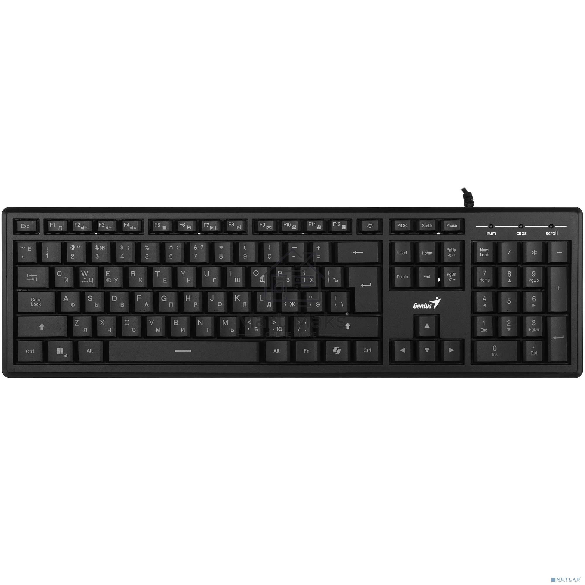 Клавиатура проводная Genius SlimStar 820, черный, USB, 104 клавиши 31310055402