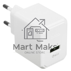 Зарядное устройство Hoco 18Вт, 3А, QC3.0, 1xUSB + кабель USB/Type-C, CS12A, белый, блистер