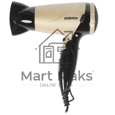 Фен Centek CT-2209 BLG черный/золотой перламутр, 1600 Вт, компактный