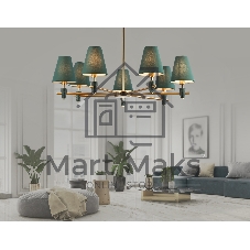 Люстра Ambrella light LH75053/7 BS/GN латунь/зеленый E14*7 max 40W D840*580