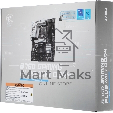 Материнская плата MSI B760 GAMING PLUS WIFI DDR4, LGA1700, Intel B760, 4xDDR4, 4xSATA, 2xM.2, 2xPCIe x16, DisplayPort, HDMI, 1x2.5Gb LAN, USB Type-C, 5x3.5 мм, 7.1, ATX