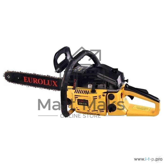 Бензопила Eurolux GS-5220 2400 Вт,Длина шины мм / дюймы 505 / 20” Объём двигателя см3 52 70/6/8