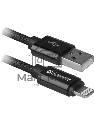 Кабель Defender LIGHTNING TO USB2 1M черный ACH01-03T