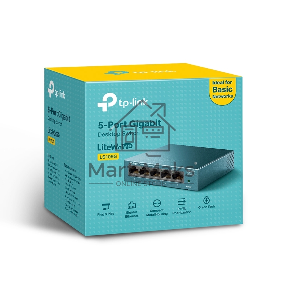 Коммутатор TP-Link 5 ports Giga Unmanagement switch, 5 10/100/1000Mbps RJ-45 ports