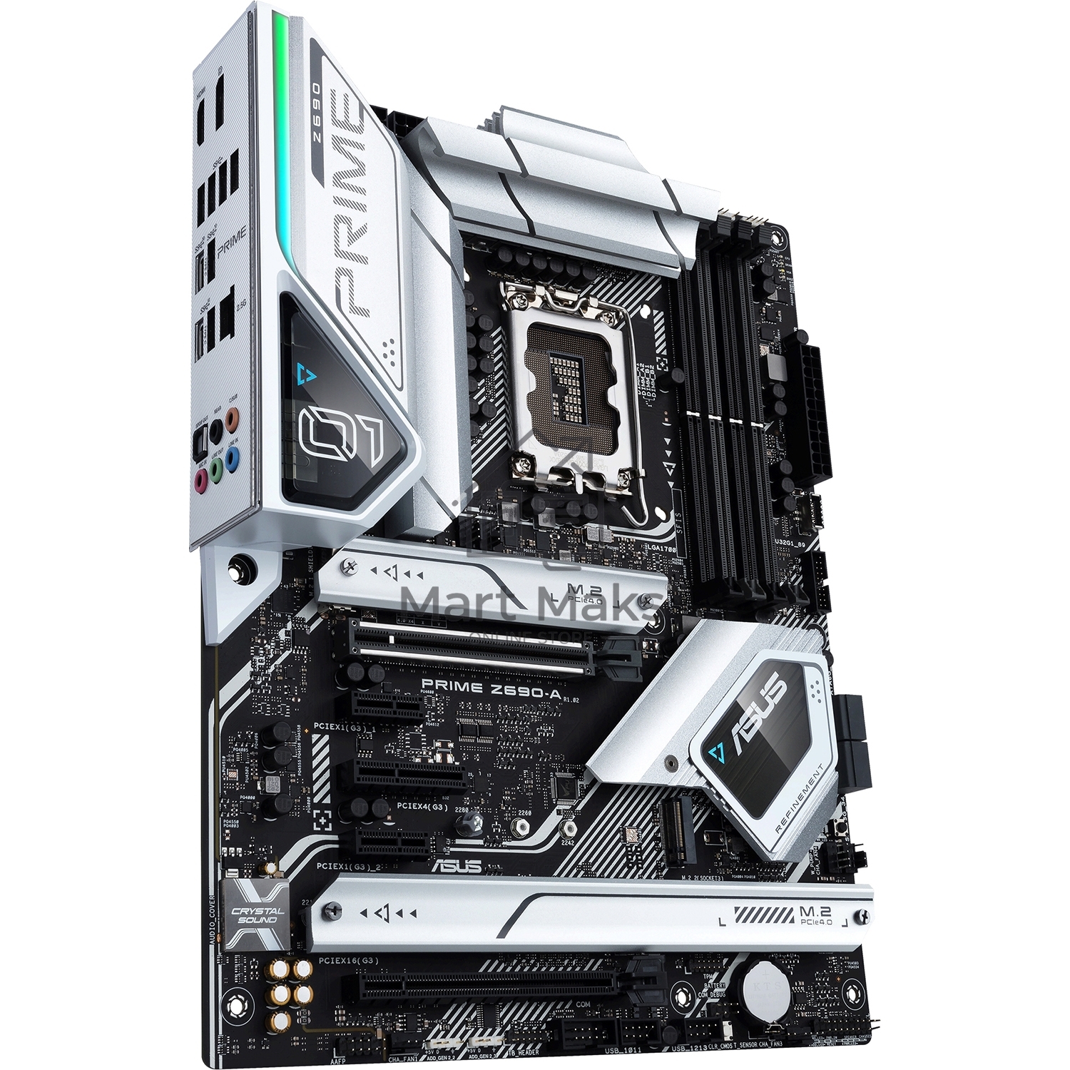 Материнская плата ASUS PRIME Z690-A, LGA1700, Z690, 4*DDR5, HDMI+DP, CrossFireX, SATA3 + RAID, Audio, Gb LAN, USB 3.2, COM*1 header (w/o cable), ATX ; 90MB18L0-M0EAY0