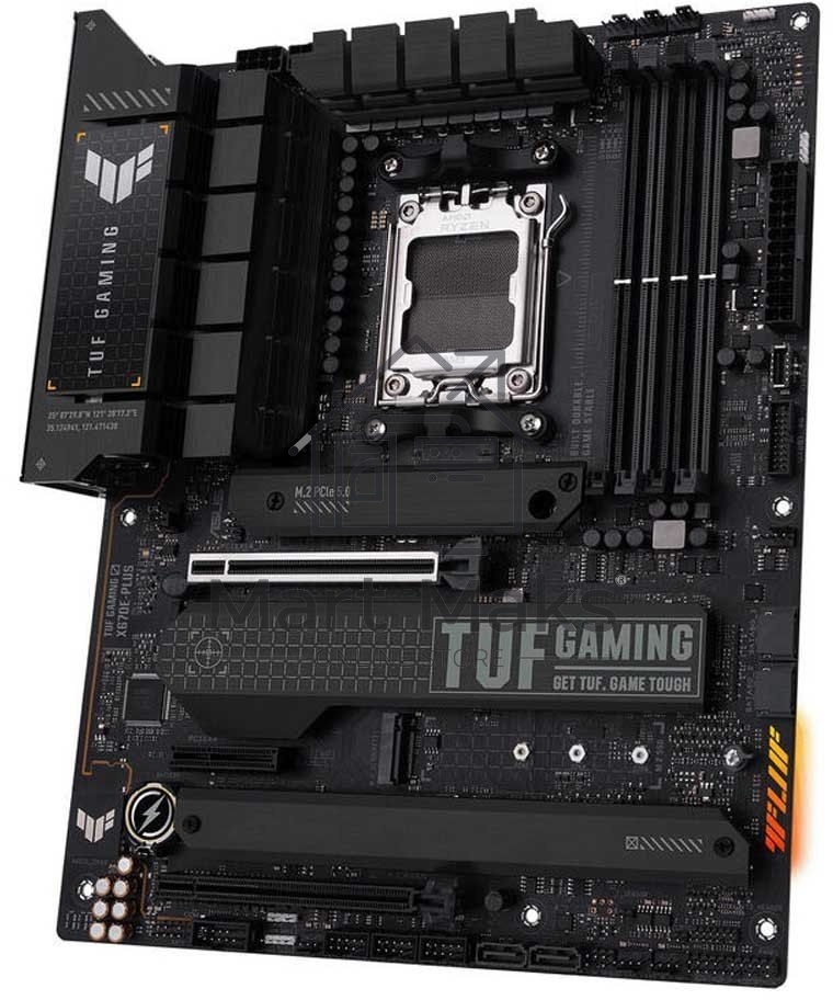 Материнская плата ASUS TUF GAMING X670E-PLUS, AM5, AMD X670, 4xDDR5, 4xSATA, 4xM.2, 1xPCI-E 5.0 x16, 1xPCI-E 4.0 x4, 3xUSB-A 3.2 Gen 2, 5xUSB-A 3.2 Gen 1, 1xUSB-C 3.2 Gen 2, 1xUSB-C 3.2 Gen 2x2, 1x2.5Gb LAN, 5x3.5 мм, 7.1, Standard-ATX