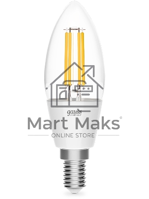 Лампа светодиодная филаментная Gauss Smart Home DIM+CCT E14 C35 4,5 Вт 2000-6500 К 1/10/40