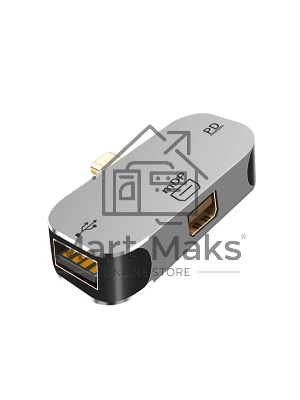 Адаптер Type-C на Mini DisplayPort + USB + PD