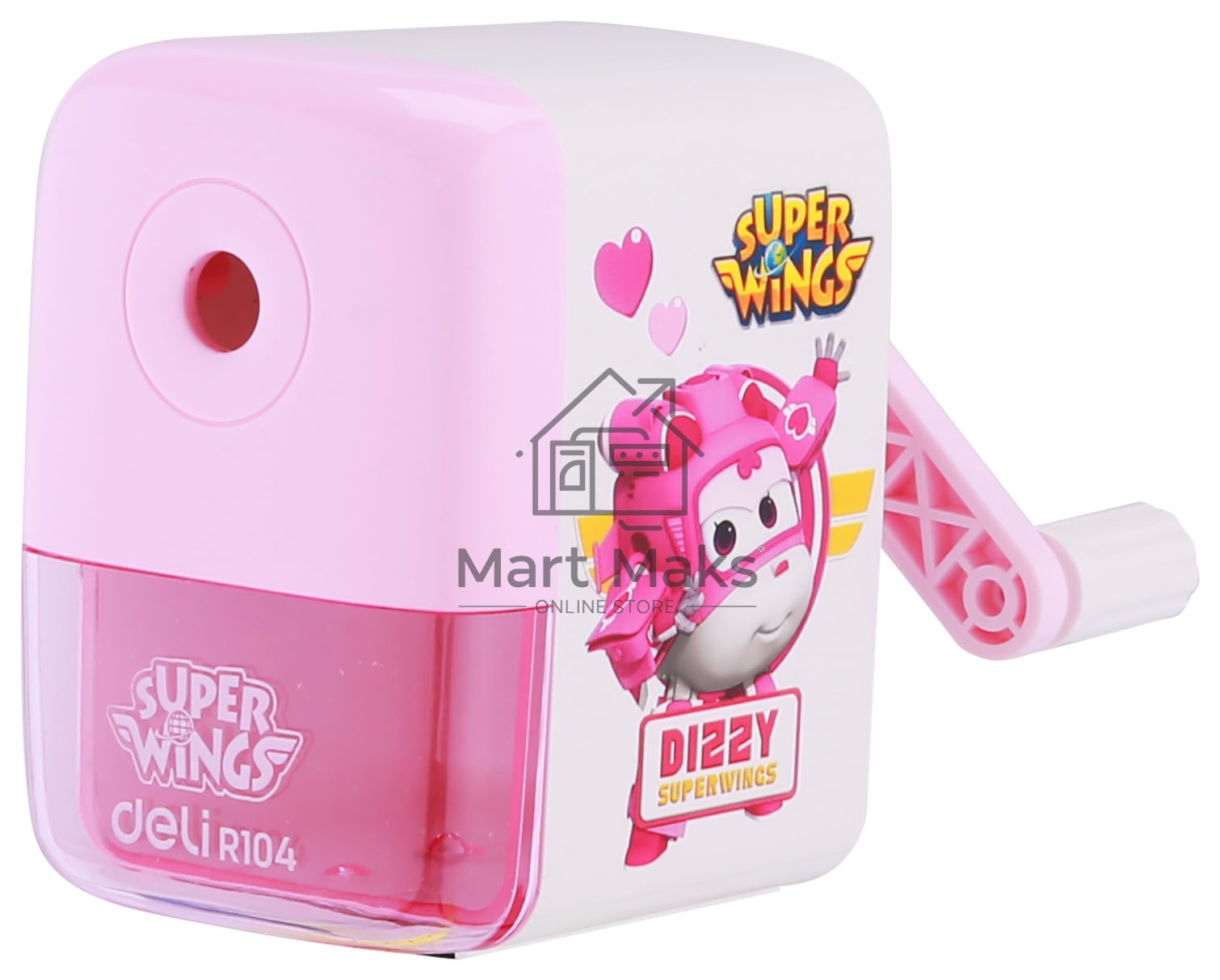 Точилка для карандашей механическая Deli ER10409 Super Wings, 1 отверстие, пластик, ассорти