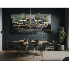Люстра Ambrella light LH75053/7 BS/GN латунь/зеленый E14*7 max 40W D840*580