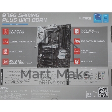 Материнская плата MSI B760 GAMING PLUS WIFI DDR4, LGA1700, Intel B760, 4xDDR4, 4xSATA, 2xM.2, 2xPCIe x16, DisplayPort, HDMI, 1x2.5Gb LAN, USB Type-C, 5x3.5 мм, 7.1, ATX